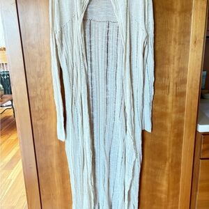 Beautiful light weight Lucky Brand Cream Open Knit Cardigan DusterGood condition